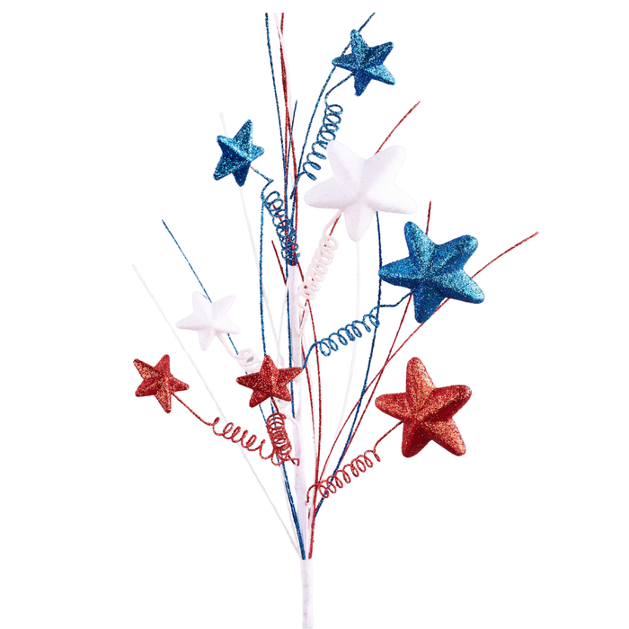 30"L Star Grass Curl Spray| Holiday Patriotic Spray | DIY Decor Wreath Embellishment | Wreath Supplies