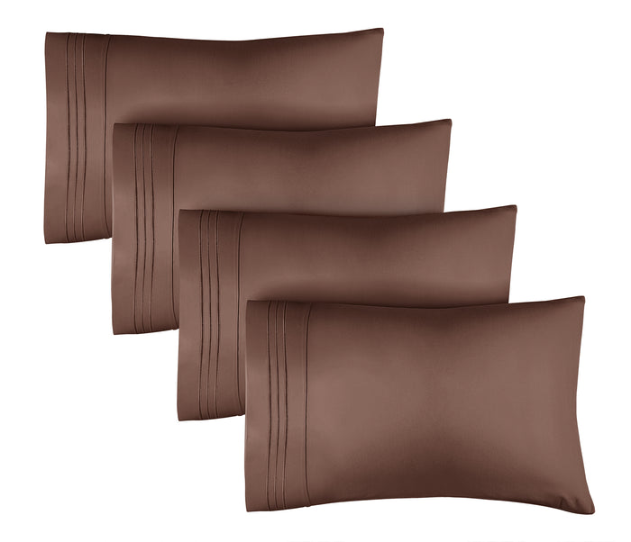 4 Pillowcase Set - Brown