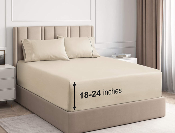 6 Piece Deep Pocket Sheet Set - Cream