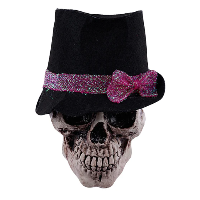 7.5"W x 11.75"H Plastic Felt Pirate Skull Attachment, DIY Supplies, Wreath Attachment