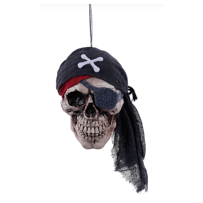 7.5"W x 17"H Felt Burlap Pirate Skull Attachment, DIY Supplies, Wreath Attachment