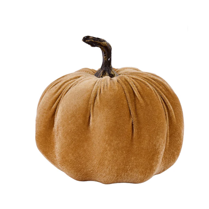 7"Dia x 6.5"H Velvet Pumpkin Gold Attachment, DIY Supplies, Wreath Attachment