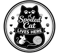 A Spoiled Cat Lives  Here 10 Inch Wreath Sign, Metal Wreath Sign, Home Decor, DIY, The Ritzy Cactus
