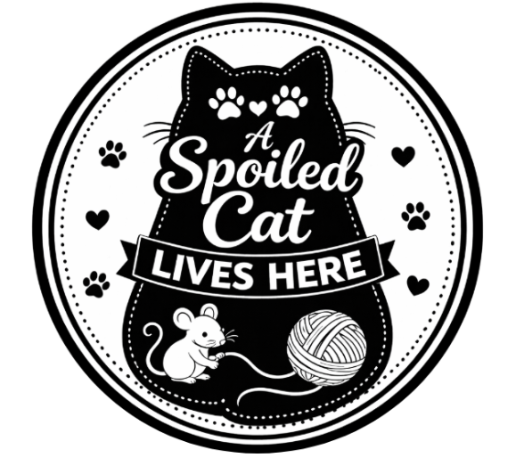 A Spoiled Cat Lives  Here 10 Inch Wreath Sign, Metal Wreath Sign, Home Decor, DIY, The Ritzy Cactus