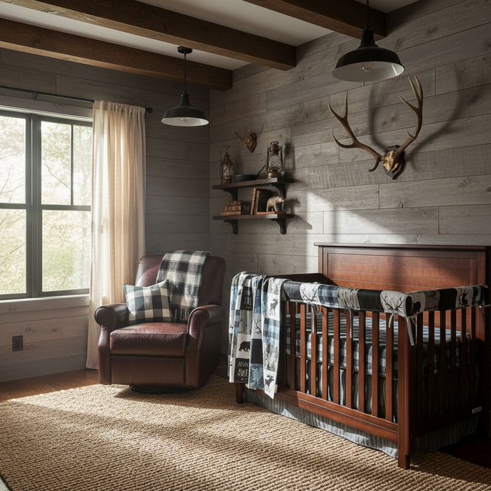Rustic Woodland Nursery with Window Light