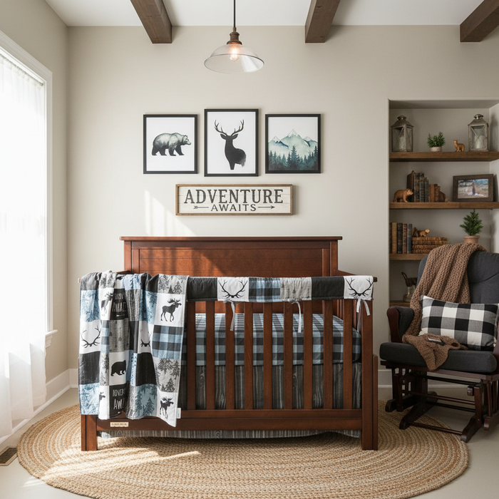 Adventure Awaits Nursery with Woodland Art