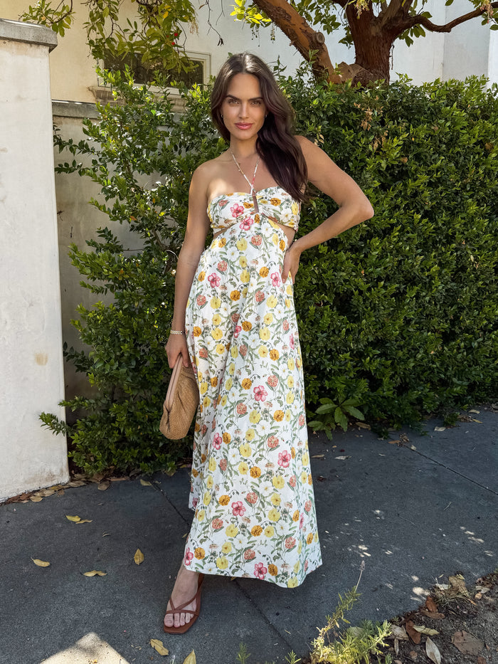 Alfresco Floral Halter Maxi Dress - Final Sale - Stitch And Feather