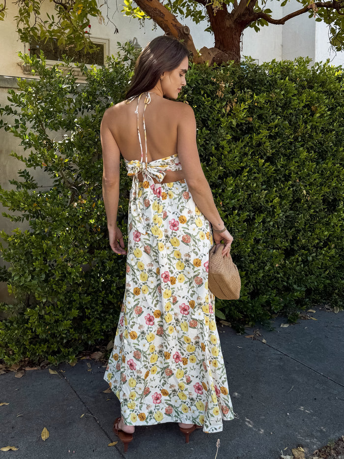 Alfresco Floral Halter Maxi Dress - Final Sale - Stitch And Feather