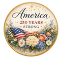America 250 Years Strong 10 Inch Wreath Sign, Metal Wreath Sign, Home Decor, DIY, The Ritzy Cactus