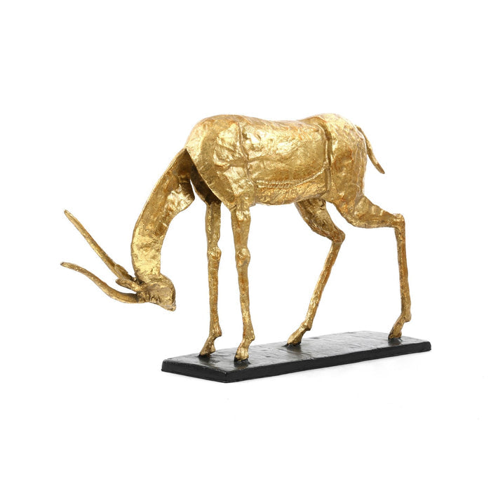 Antelope Straight Horn Statue - Gold