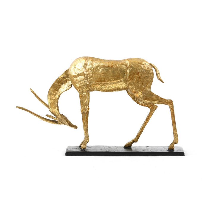 Antelope Straight Horn Statue - Gold