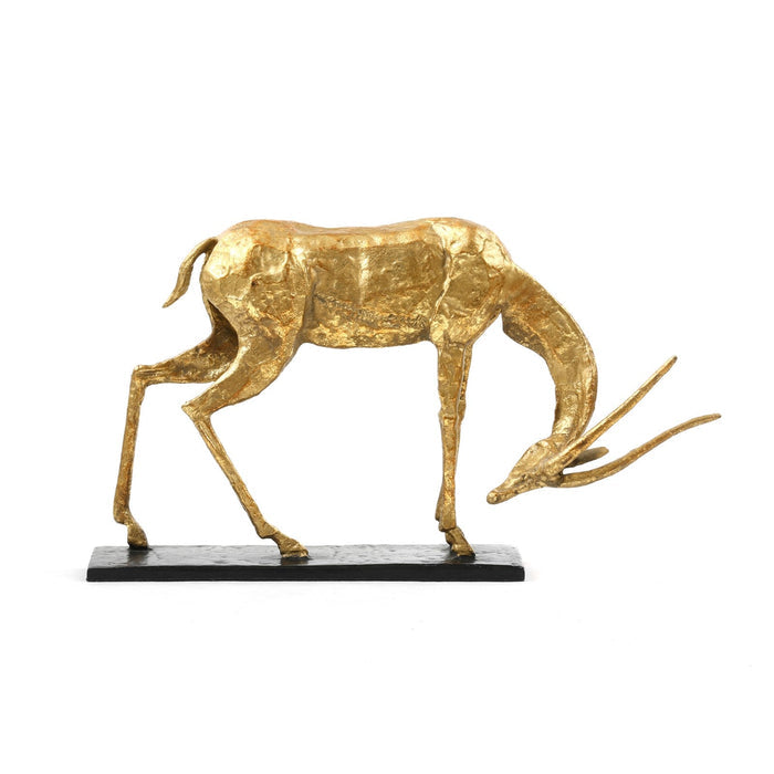 Antelope Straight Horn Statue - Gold