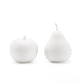 Apple & Pear Porcelain Figures - White