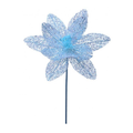 Aqua Mica Glitter Poinsettia , Holiday Stem Embellishment