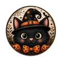 Black Cat Halloween Sign 10" Wreath Sign, Home Decor, The Ritzy Cactus
