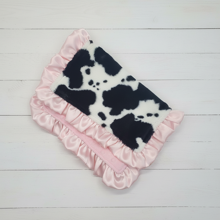 Black White Cow Minky Farm Lovey - DBC Baby Bedding Co