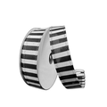 Black White Horizontal Stripe Wired  Ribbon by JAS – 7/8" x 10 Yards, Wreath Ribbon