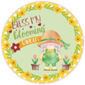 Blooming Garden Gnome Sign , Wreath Sign, Home Decor