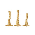 Branch Set Of 3 Candlesticks - Gold Leaf