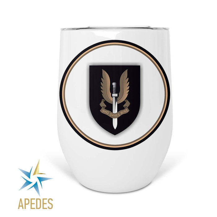 British Special Air Service Stainless Steel Stemless Wine Cup 12 OZ - Apedes Flags And Banners