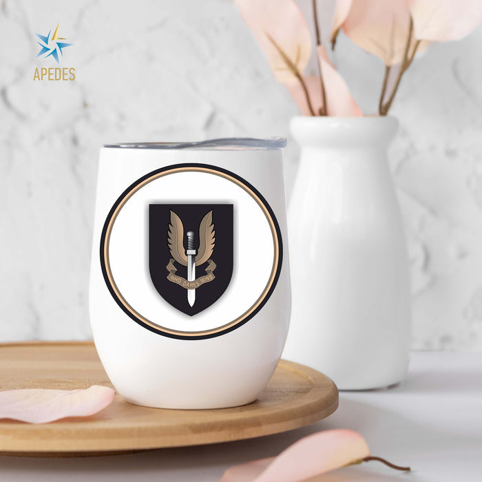 British Special Air Service Stainless Steel Stemless Wine Cup 12 OZ - Apedes Flags And Banners