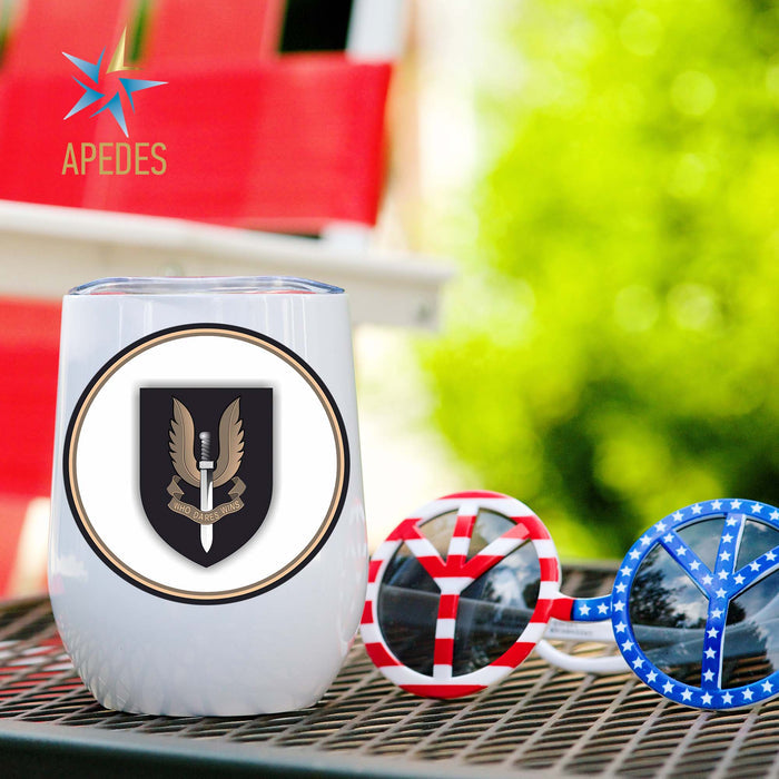 British Special Air Service Stainless Steel Stemless Wine Cup 12 OZ - Apedes Flags And Banners