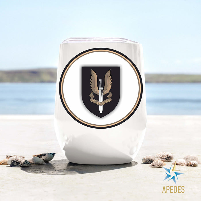 British Special Air Service Stainless Steel Stemless Wine Cup 12 OZ - Apedes Flags And Banners