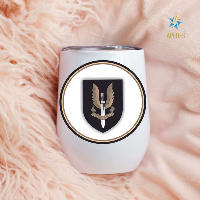 British Special Air Service Stainless Steel Stemless Wine Cup 12 OZ - Apedes Flags And Banners