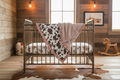 Brown Sugar Cow and Dusty Rose Minky Western Ruffle Blanket