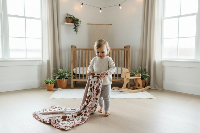 Toddler Dragging Blanket with Nursery Decor