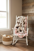 Brown Sugar Cow Minky Western Ruffle Blanket Rocking Chair