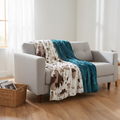 Brown Sugar Cow Minky and Mallard Galaxy Minky Blanket - DBC Baby Bedding Co