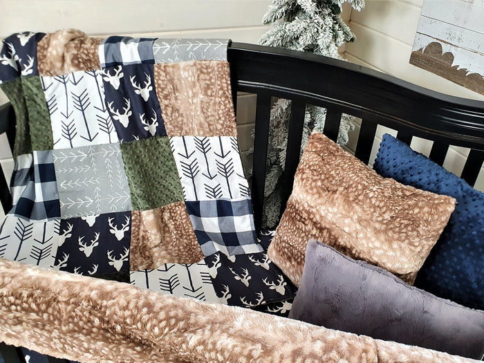 Boy Crib Bedding - Buck Woodland Crib Bedding Collection - DBC Baby Bedding Co