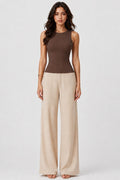 Built-in Bra Round Nk Binding Tank In Cocoa - Infinity Raine