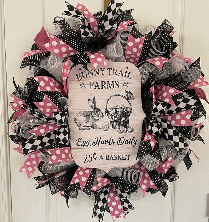 Bunny Trail Easter Door Wreath