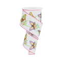 Butterfly Branches Wired Ribbon by RG Ribbon – 2.5" x 10 Yards, Spring Wreath Ribbon,  Craft Supplies