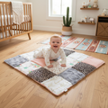Cactus and Cheetah Minky Baby Play Mat - DBC Baby Bedding Co