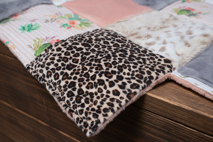 Cactus and Cheetah Minky Baby Play Mat - DBC Baby Bedding Co