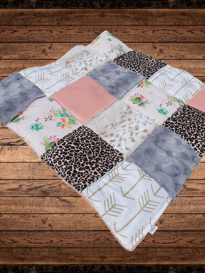 Playmat - Cactus and Cheetah Minky - DBC Baby Bedding Co