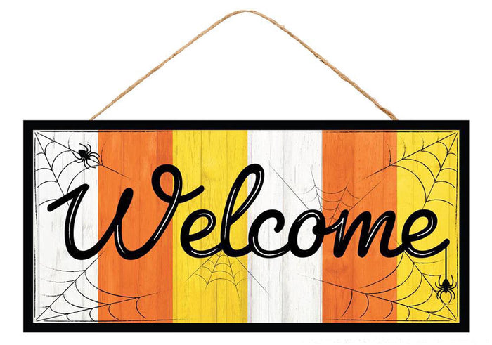 Candy Corn Welcome Sign 12.5 Long by 6.0 High. Wreath Attachment, Embellishment , DIY Wreath Supply