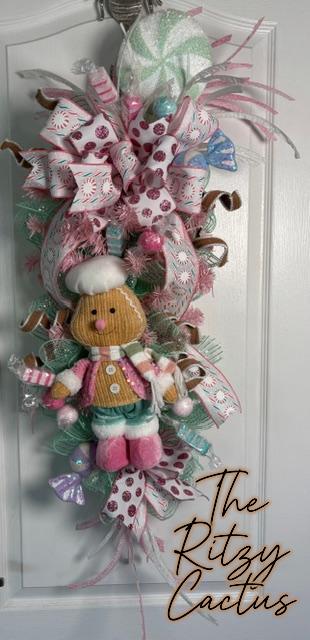 Candyland Gingerbread Swag  Sweet, Whimsical & Full of Holiday Fun 17 x 37 Inches