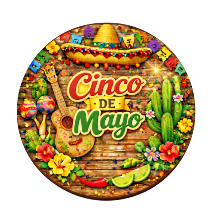 Cinco de Mayo 10" Wreath Sign, Home Decor, The Ritzy Cactus