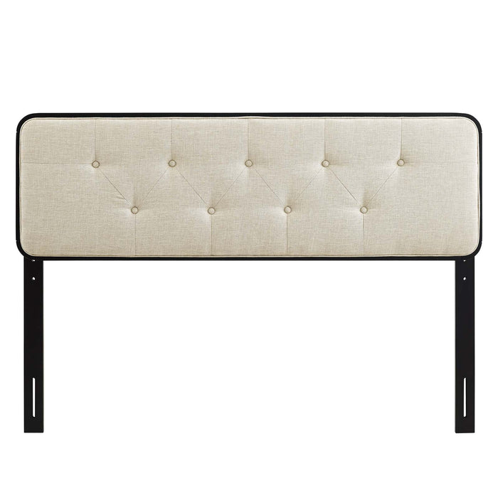 Collins Tufted Full Fabric and Wood Headboard