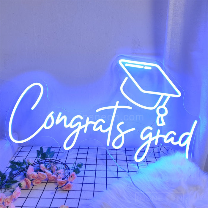 Congrats Grad Full Colors Neon Sign