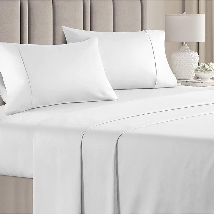 Cotton 1000 Thread Count 4 Piece Sheet Set - White
