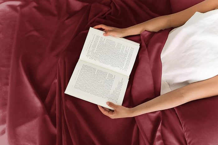 Cotton 400 Thread Count 4 Piece Deep Pocket Sheet Set - Burgundy