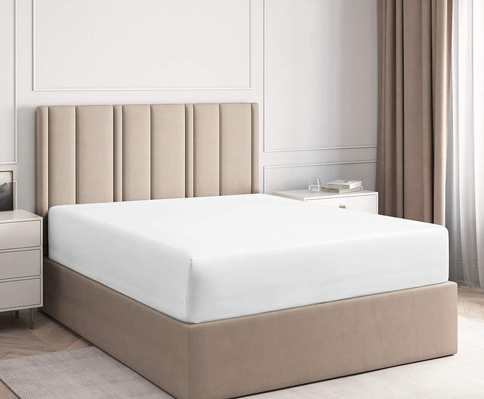 Cotton 400 Thread Count Standard Single Fitted Sheet - White