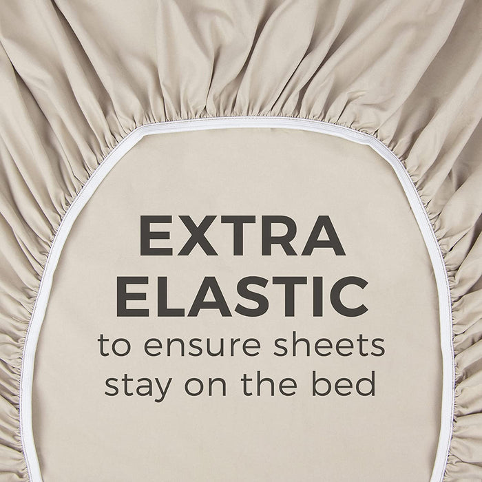 Cotton 400 Thread Count Standard Single Fitted Sheet - Cream