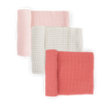 Cotton Muslin Swaddle Blanket 3 Pack - Light Pink