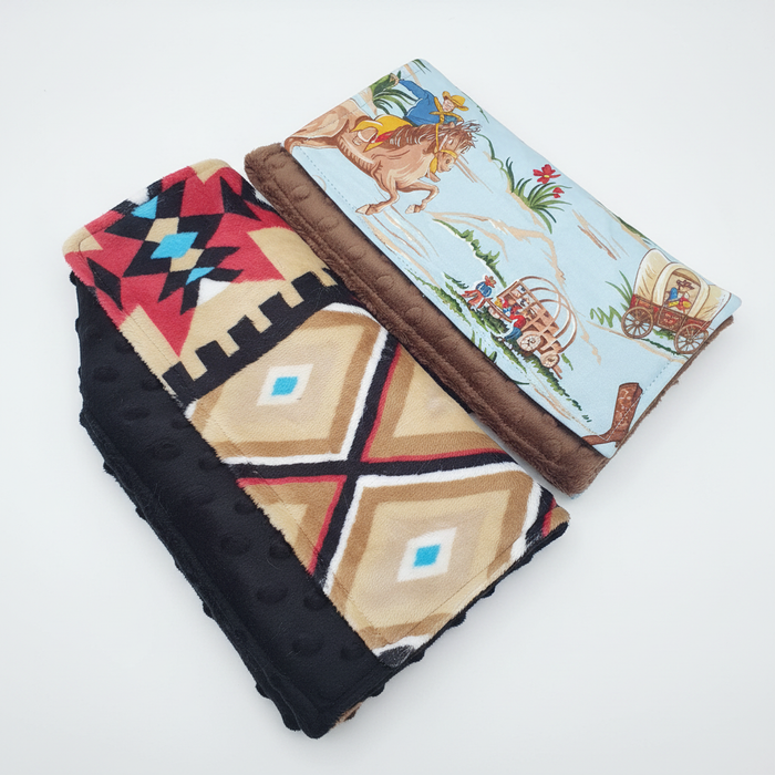 Cowboy and Honey Aztec Minky Western Burp Cloths - DBC Baby Bedding Co